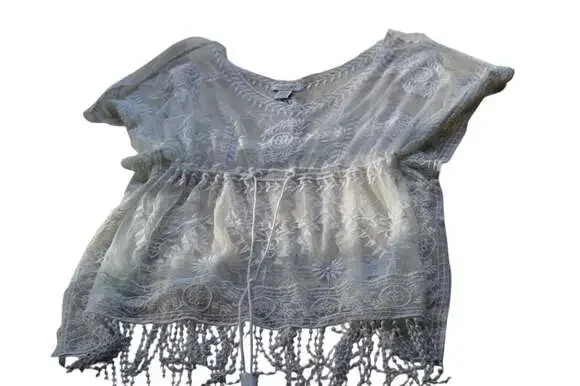 Swimsuit Cover Up White Tassel Rachel Zoe Beach Cover - Picture 4 of 6